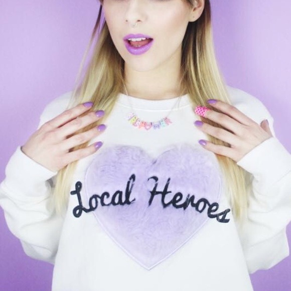 [NWT] Local Heroes fur heart cozy sweatshirt - Picture 4 of 8
